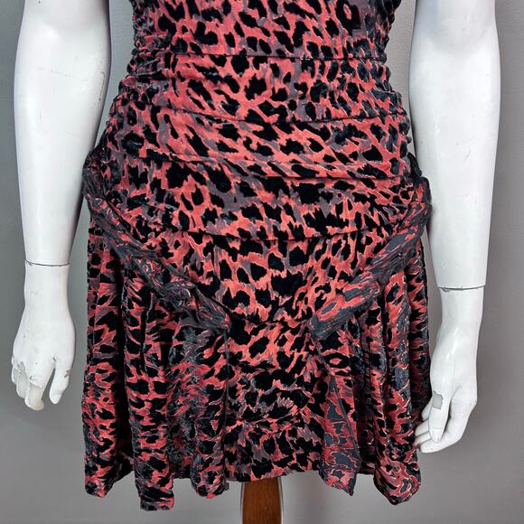 Misha dress size 2 burnout velvet whimsigoth mini puff sleeve dark romantic vamp - Picture 4 of 15